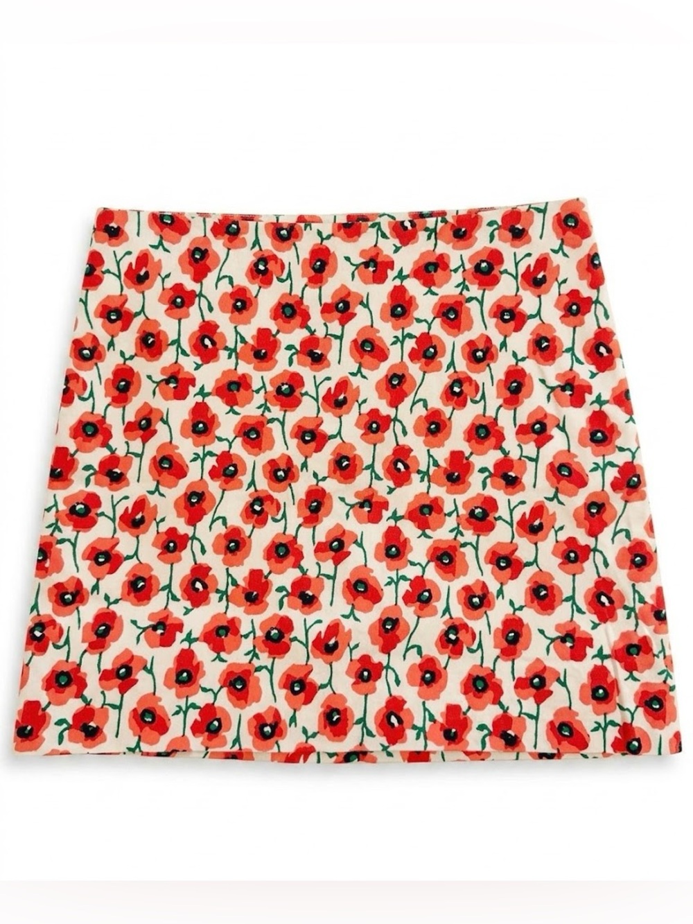 J. Crew Factory Orange and Green Floral Mini Skirt Size 6